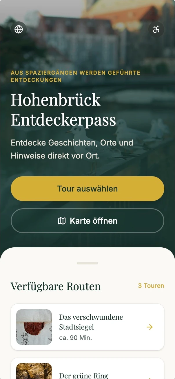 Hohenbrück-Designbeispiel: Einstieg in den Entdeckerpass