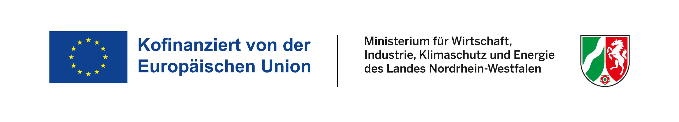 Förderhinweis mit Logos der Europäischen Union und des Landes Nordrhein-Westfalen